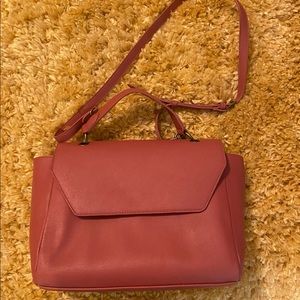 Pink Faux Leather handbag/ Shoulder bag